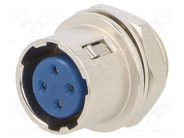 Conector: Redondos, Hr10, Push-Pull, Tomada, 2a, Dourado, Solda