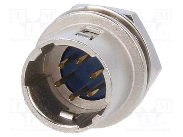 Conector: Redondos, Hr10, Push-Pull, Tomada, 2a, Dourado, Solda