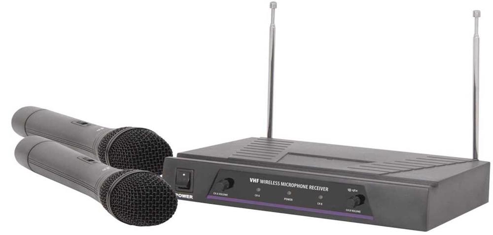Sistema Microfone Duplo Sem Fios Vhf 173.8+174.8m