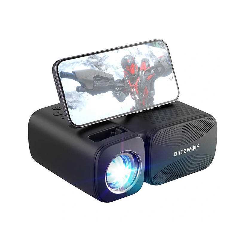 Blitzwolf Bw-V3 Mini LED Paprsek / Projektor, Wi-Fi + Bluetooth (Cerný)