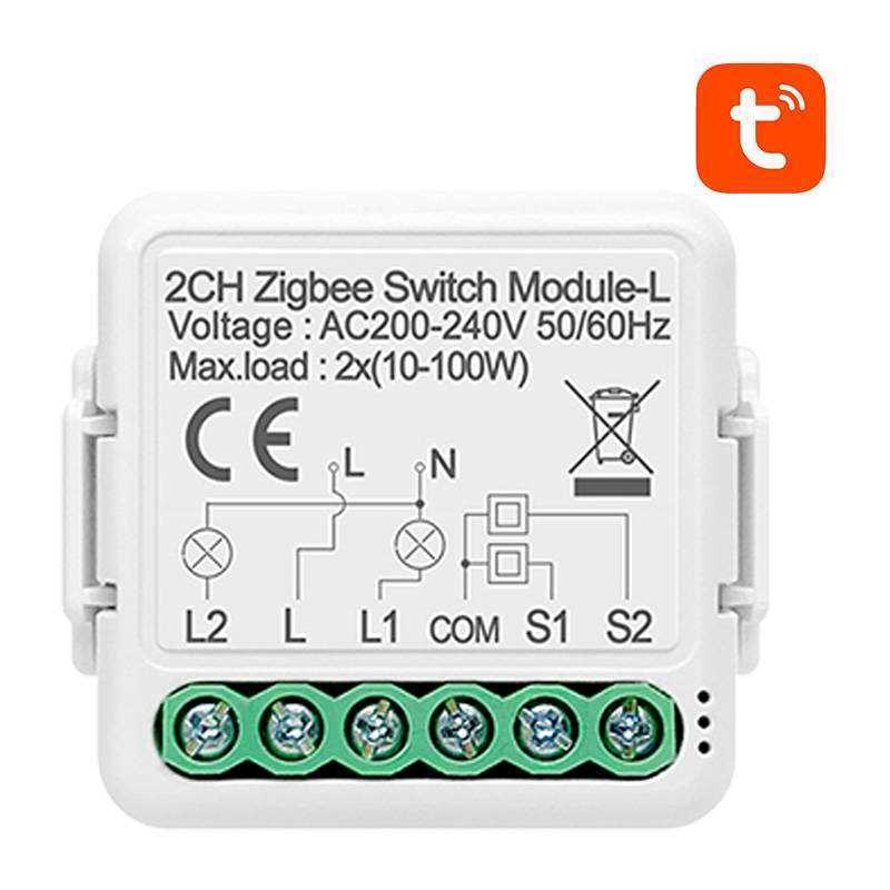 Módulo de Interruptor Inteligente Zigbee Avatto N-Lzwsm01-2 Sem Neutro