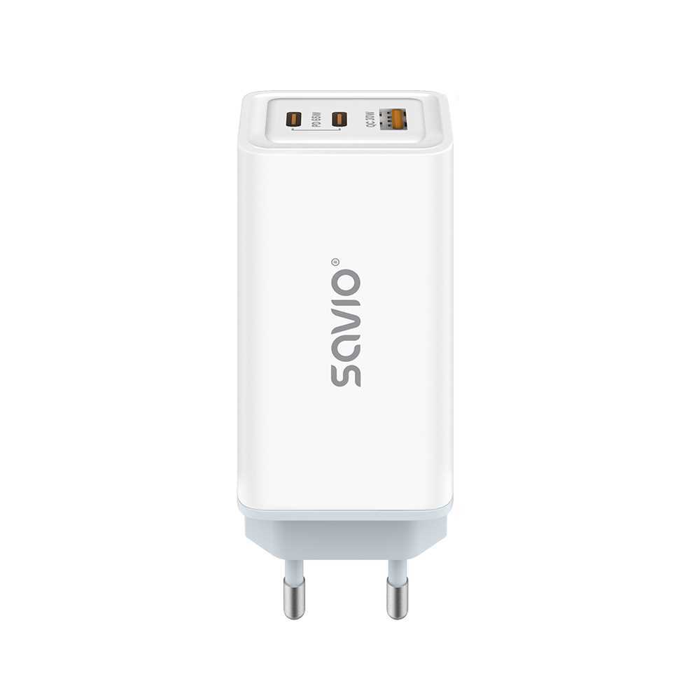 Savio La-07 Gan 65w Mains Charger  Usb  Qc4.0+  Pd 3.0  White