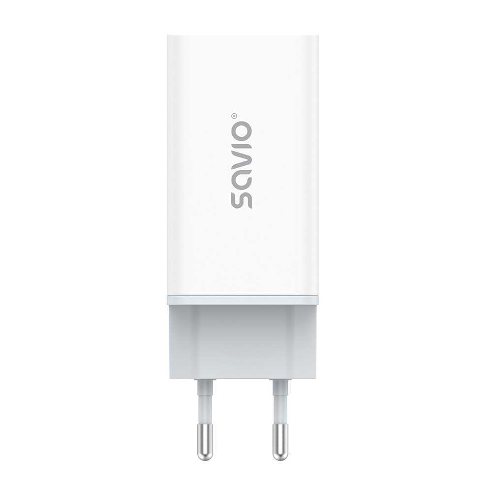 Savio La-07 Gan 65w Mains Charger  Usb  Qc4.0+  Pd 3.0  White