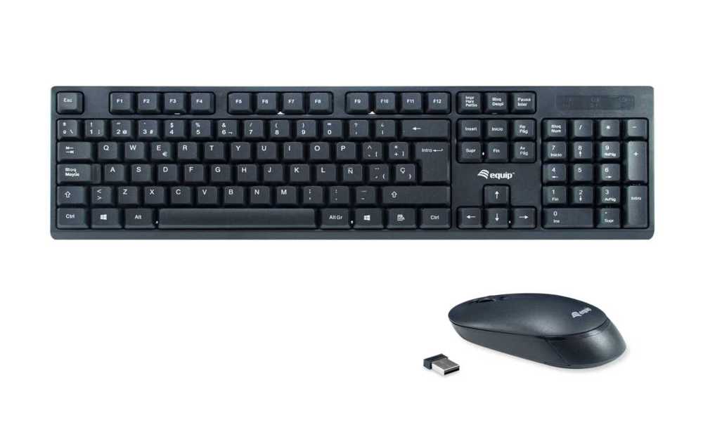 Equip Wireless Tastatur + Maus, Layout Spansich      Schwarz