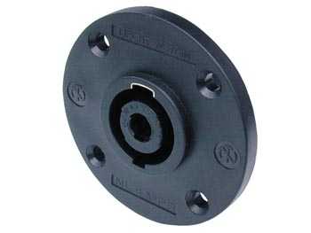 Neutrik - Speakon Mounting Plug, 4-Pin Male, Black, D-Size, Round Flange