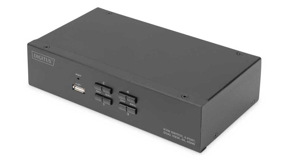 DIGITUS DS-12883 CHAVEADOR KVM PRETO