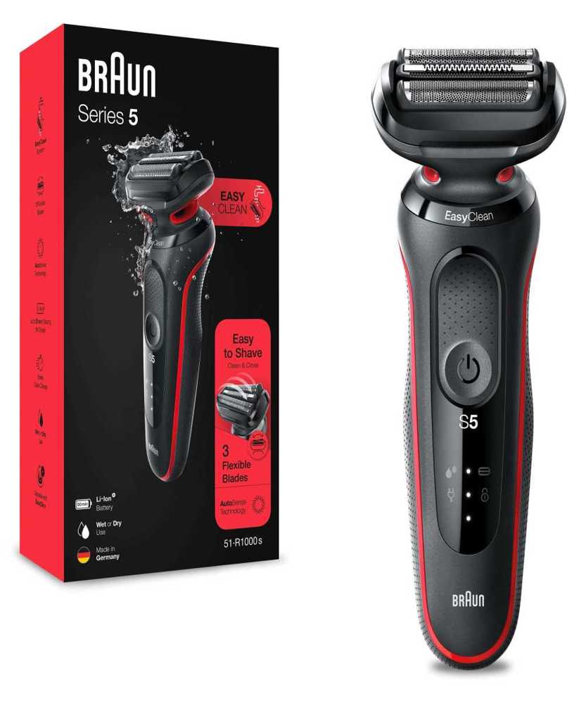 Máquina de Barbear Manual Braun 51-B1000s Vermelho 