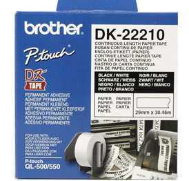 Brother Rolo Dk22210 Papel Continuo 29mm Branco Autocol