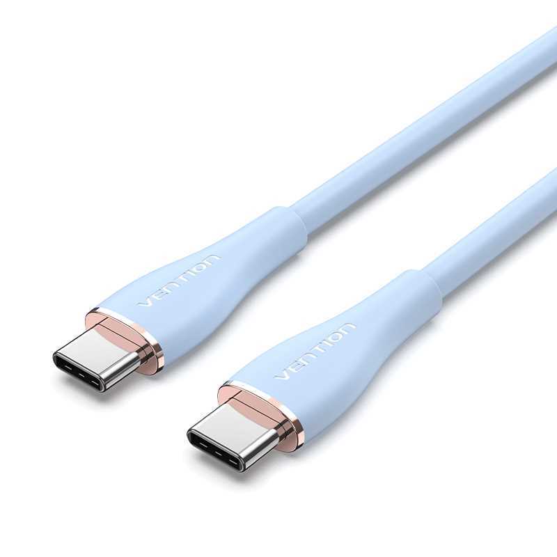 Usb-C 2.0 To Usb-C 5a Cable Vention Tawsg 1.5m Light Blue Silicone