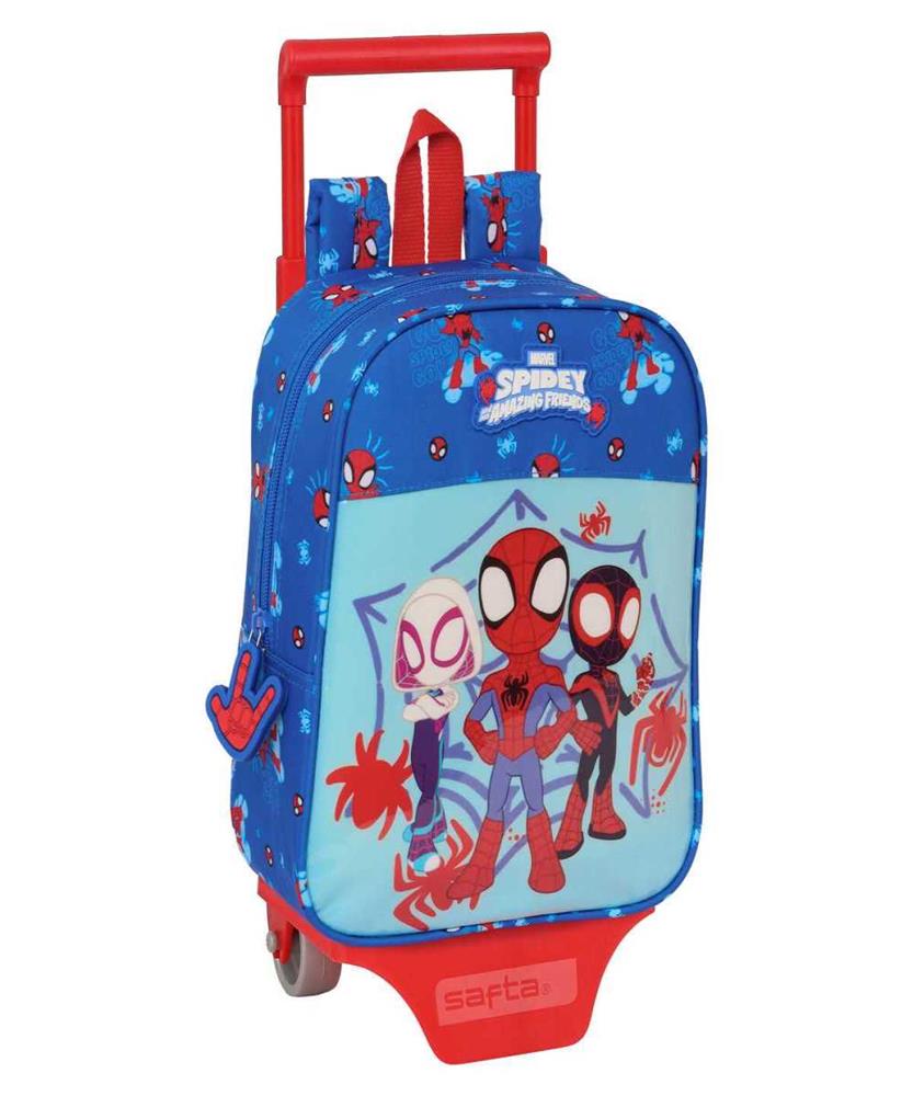 Mochila escolar com rodas spidey azul 22 x 27 x 1.