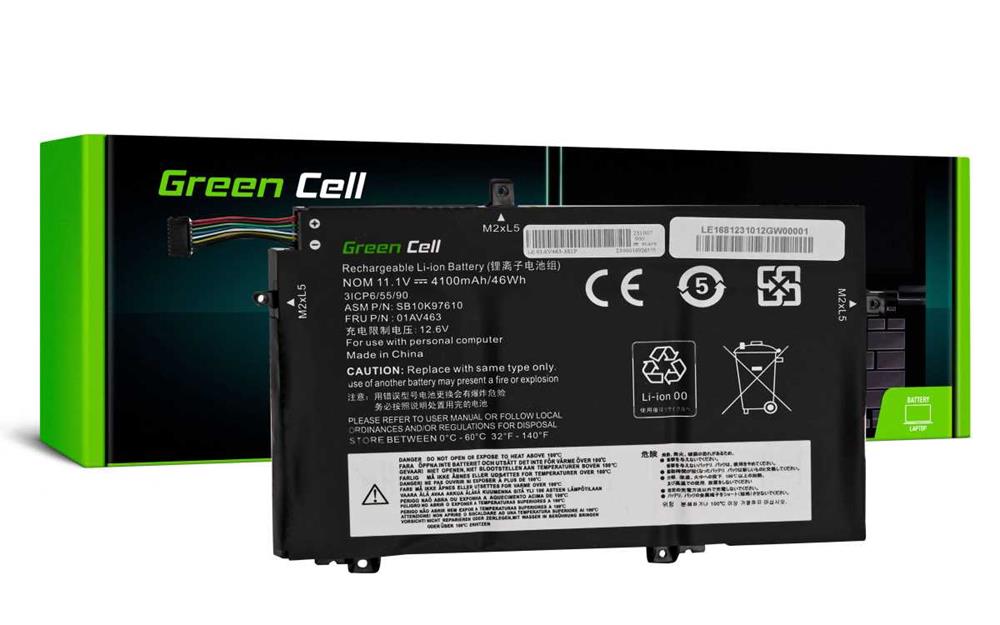 Green Cell Battery L17c3p52 L17l3p52 L17m3p53 L17m3p54 For Lenovo Thinkpad L480 L490 L580 L590 L14 L