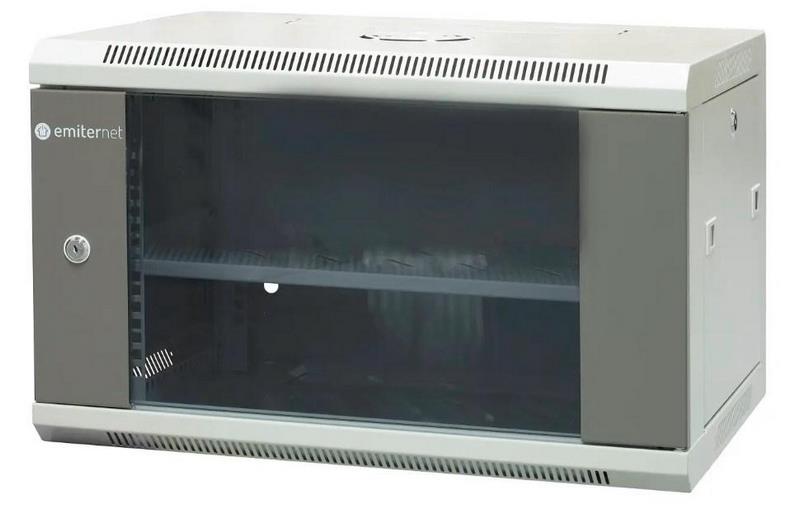 Emiternet Separate Hanging Cabinet 19  6u  Sheet Metal/Glass Doors  600×450×370mm Width/Depth/Height