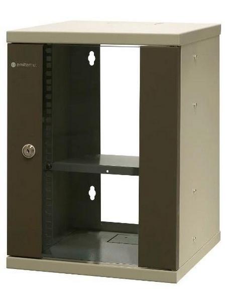 Emiternet Single Hanging Cabinet 10'' 9u  Sheet Metal/Glass Doors  325×330x445mm (Width/Depth/Height