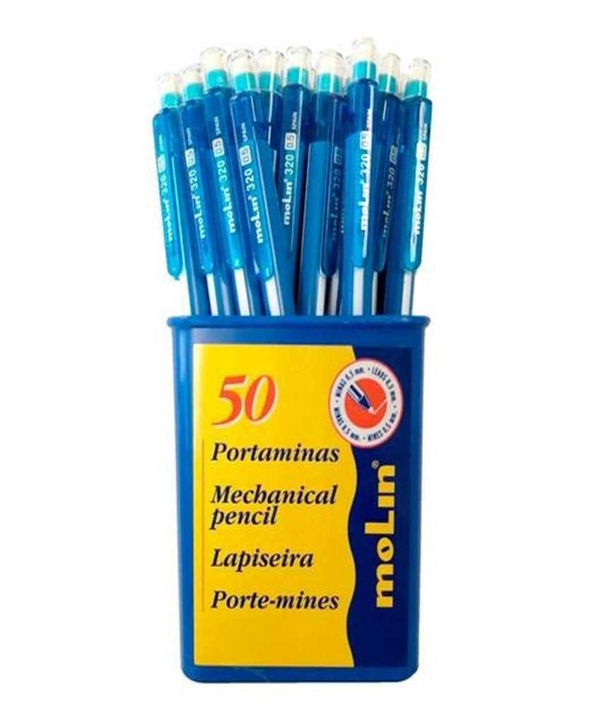 Mechanical pencil set Molin Azul 0,5 mm (50 Peças)