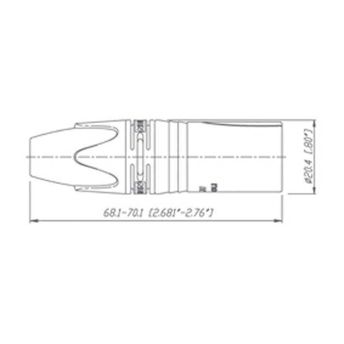 Conector de Cable Hembra de 3 Polos Con Carcasa de Níquel Y Contactos Plateados