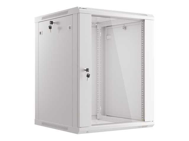 Lanberg Wall-Mounted Installation Rack Cabinet 19'' 15u 600x600mm Gray (Glass Door)