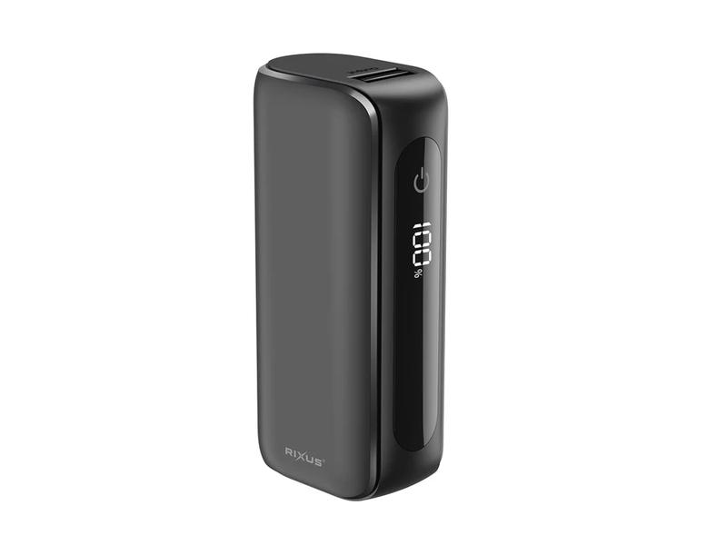 Powerbank Rixus Ecrã Digital 5000mah Preto