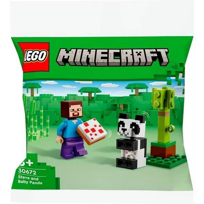 Lego Minecraft Steve Mit Baby-Panda