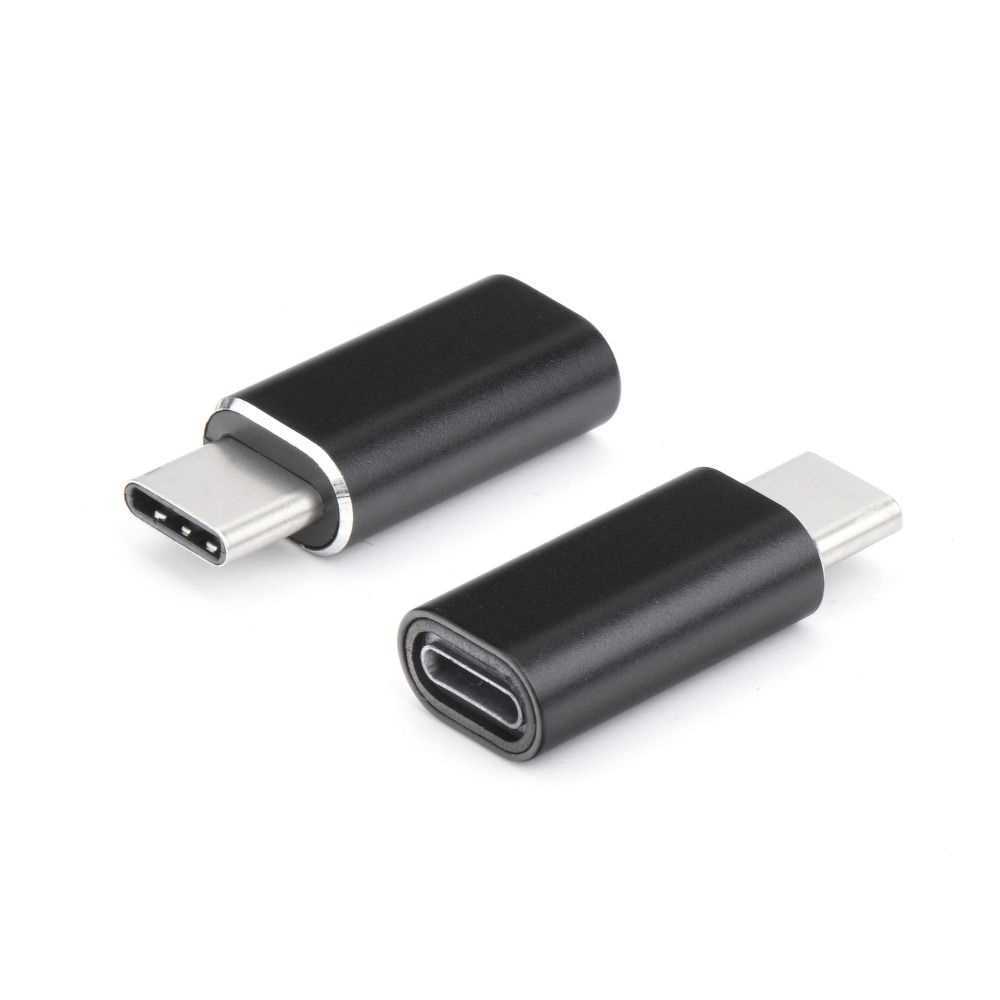 Adaptador de Carregador para iPhone Lightning 8-Pin do Typ C Preto