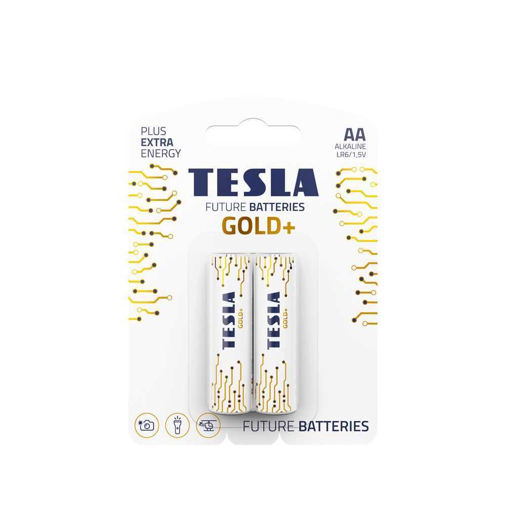 Pilha Alcalina Tesla R6 (Aa) Gold+ [2x120] 2 Unidades