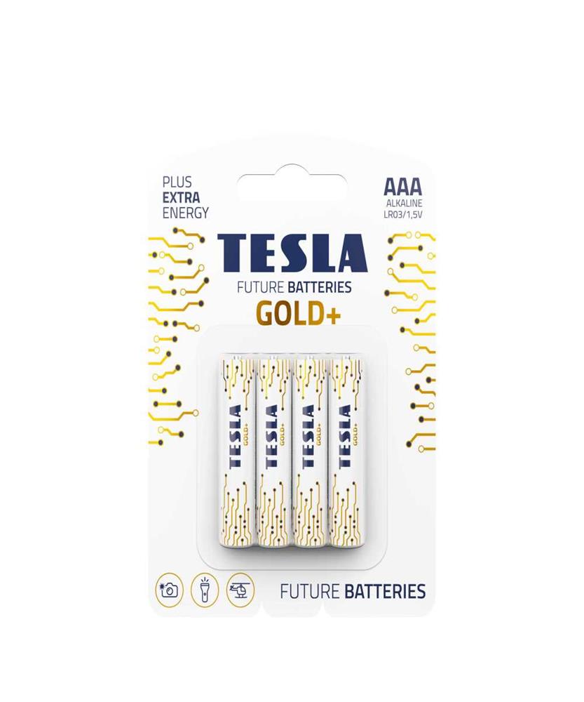 Pilha Alcalina Tesla R3 (Aaa) Gold+ [4x120] 4 Unidades