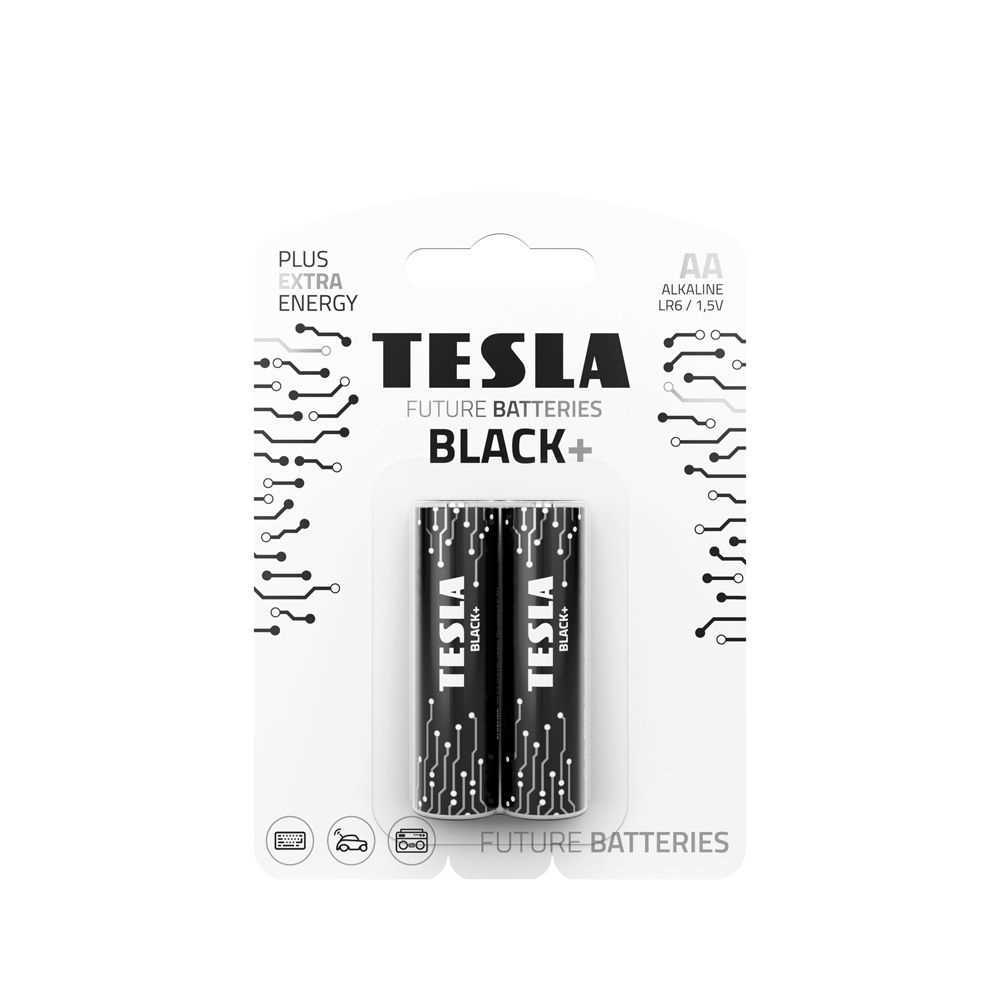 Pilha Alcalina Tesla R6 (Aa) Preta+ [2x120] 2 Unidades