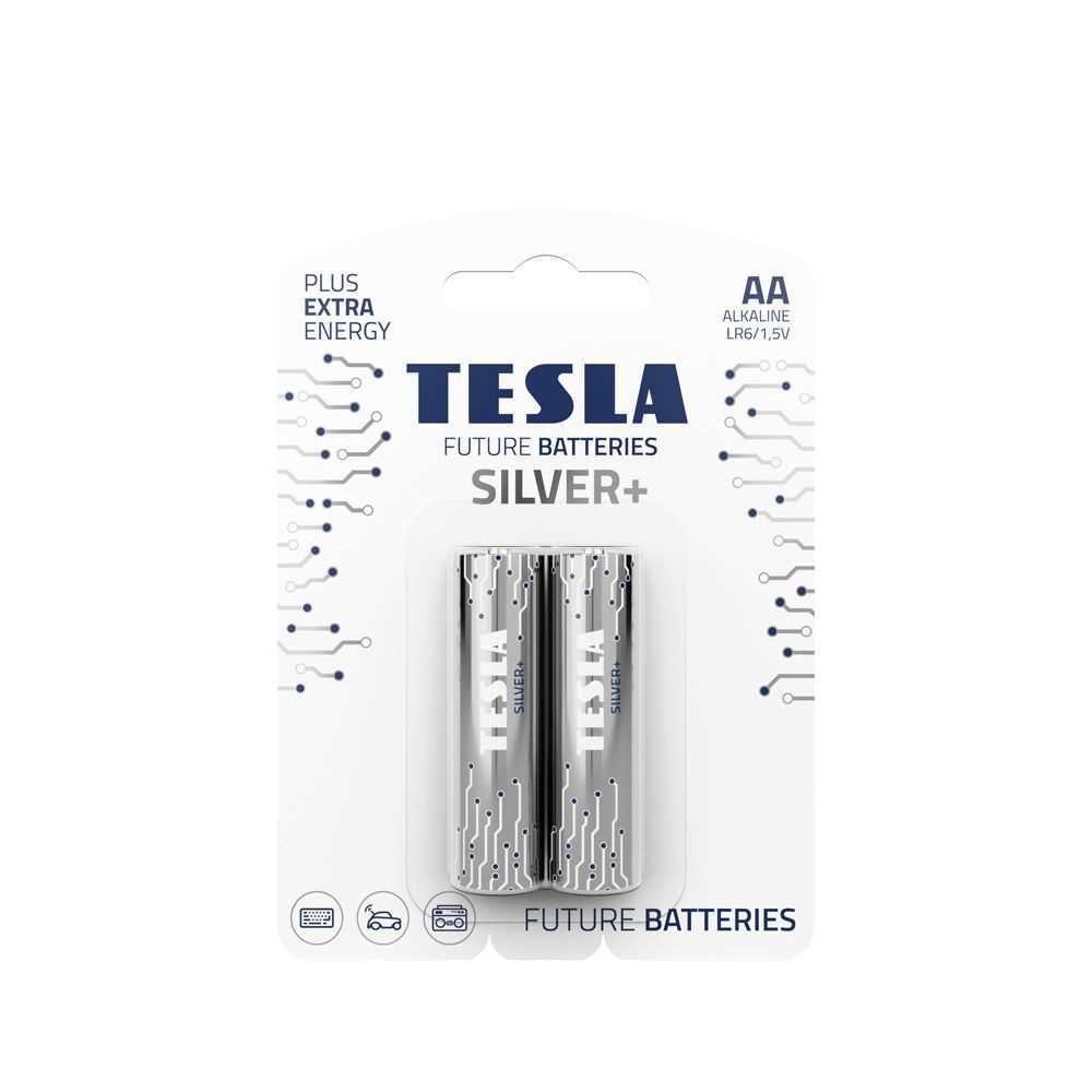 Pilha Alcalina Tesla R6 (Aa) Silver+ [2x120] 2 Unidades