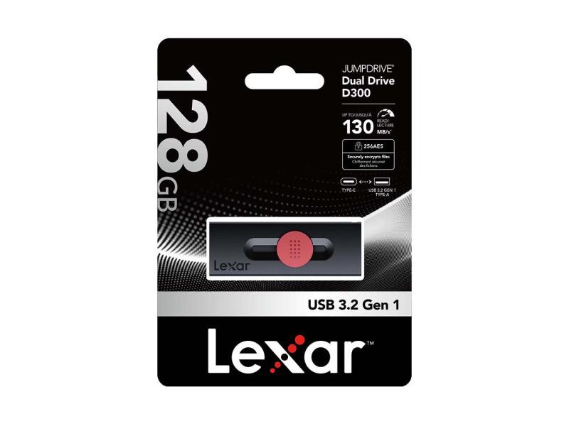 Lexar 128gb Dual Type-C And Type-A Usb 3.2 Flash Drive, Up To 130mb/S Read