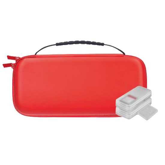 Nuwa Capa com Alça Vermelha+ 4 Estojos Nintendo