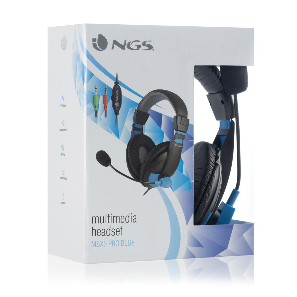 Headset Gamer Ngs Msx9 Pro Blue - 3,5mm Stereo, Mic.