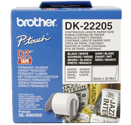 Brother	adress-Etiketten Dk-22205 F?r Ql-500/550 (62mm)