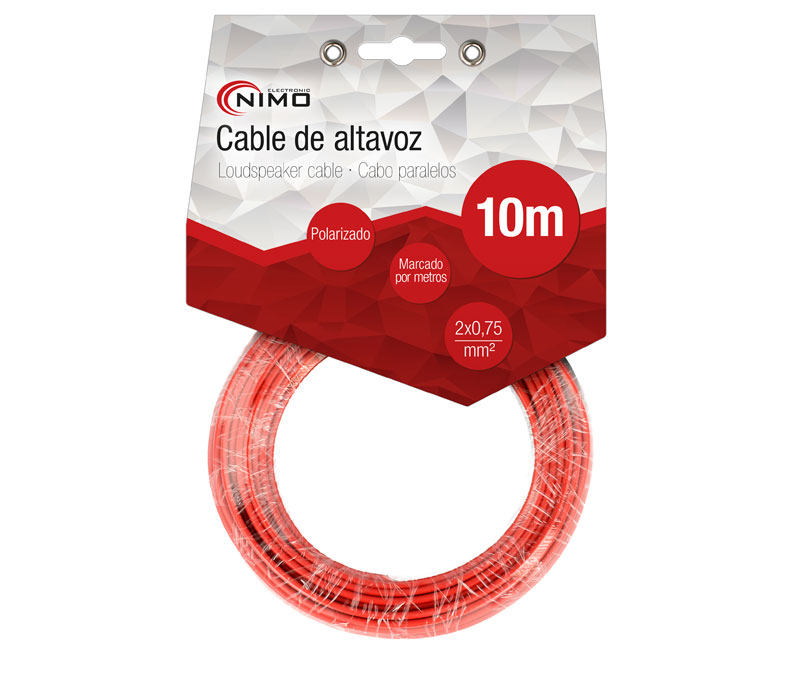 Cabo de Coluna 2x0.75mm² Preto/Vermelho 10m