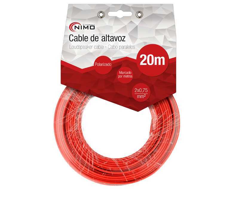 Cabo de Coluna 2x0.75mm² Preto/Vermelho 20m