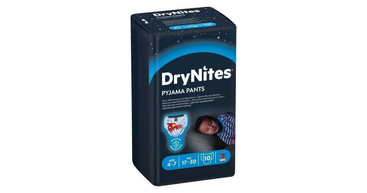 DryNites pyjama pants niño 4 a 7 años 10 unidades